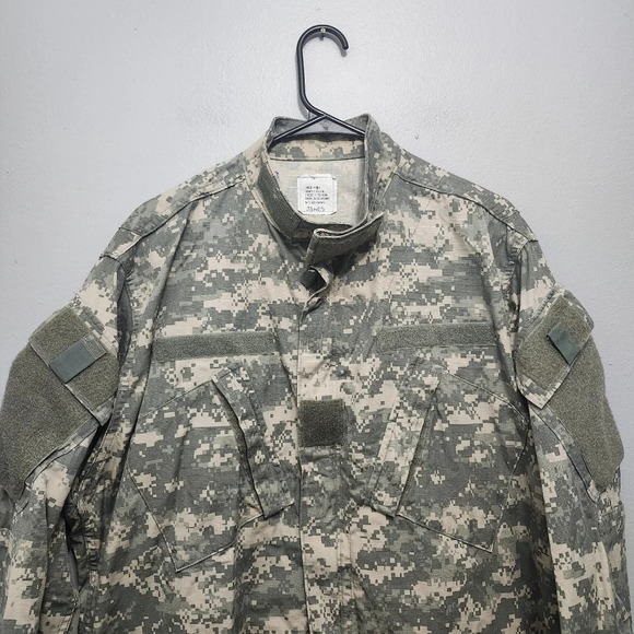 Men's camouflage jacket coat size large long full zipper army combat un… - Picture 2 of 9